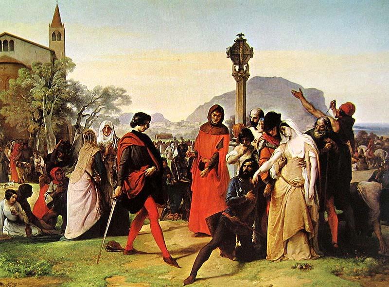 Francesco Hayez Sizilianische Abende oil painting image